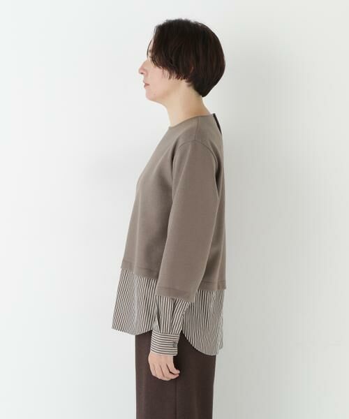 human woman / ヒューマンウーマン カットソー | ◆シャツドッキングミルドジャージープルオーバー | 詳細6