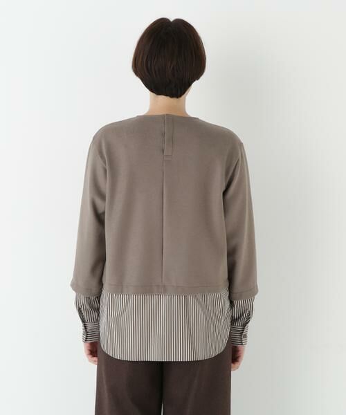 human woman / ヒューマンウーマン カットソー | ◆シャツドッキングミルドジャージープルオーバー | 詳細7