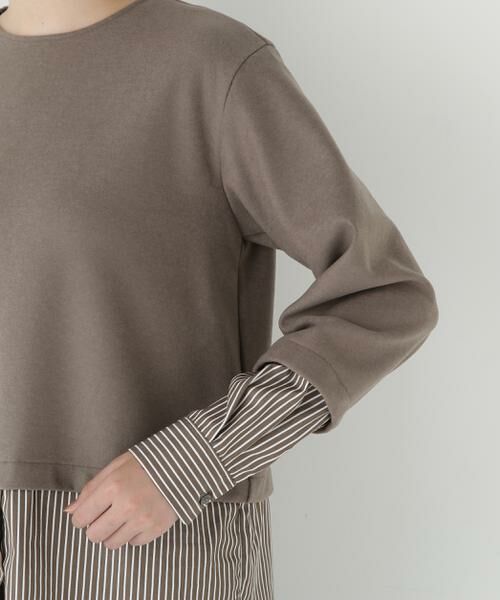 human woman / ヒューマンウーマン カットソー | ◆シャツドッキングミルドジャージープルオーバー | 詳細9