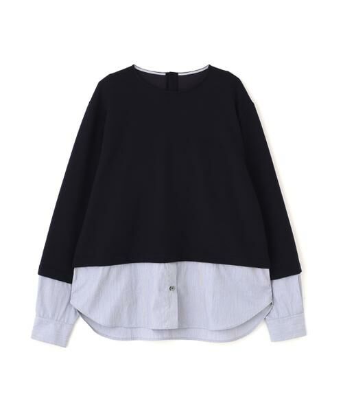 human woman / ヒューマンウーマン カットソー | ◆シャツドッキングミルドジャージープルオーバー | 詳細15