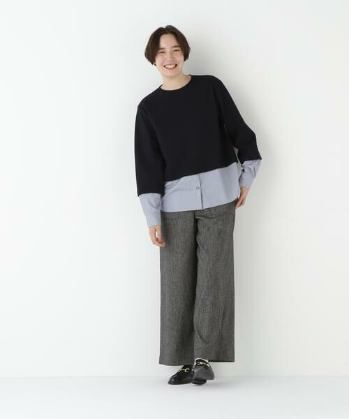 human woman / ヒューマンウーマン カットソー | ◆シャツドッキングミルドジャージープルオーバー | 詳細18