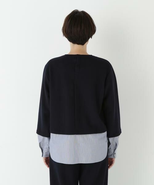 human woman / ヒューマンウーマン カットソー | ◆シャツドッキングミルドジャージープルオーバー | 詳細21