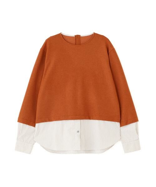 human woman / ヒューマンウーマン カットソー | ◆シャツドッキングミルドジャージープルオーバー | 詳細24