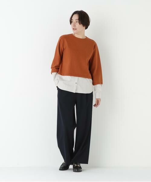 human woman / ヒューマンウーマン カットソー | ◆シャツドッキングミルドジャージープルオーバー | 詳細25