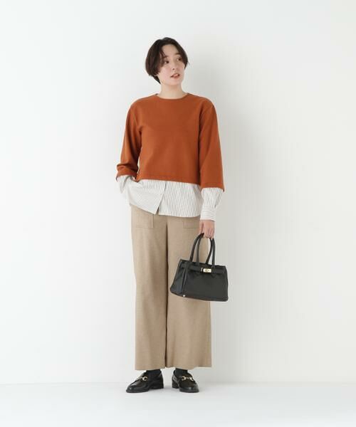 human woman / ヒューマンウーマン カットソー | ◆シャツドッキングミルドジャージープルオーバー | 詳細26