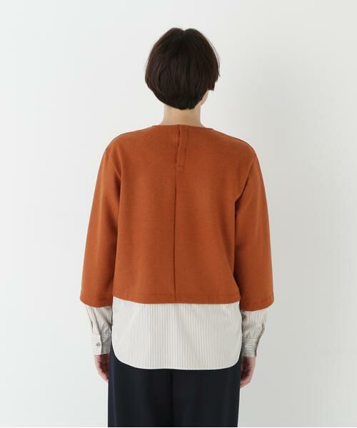 human woman / ヒューマンウーマン カットソー | ◆シャツドッキングミルドジャージープルオーバー | 詳細28