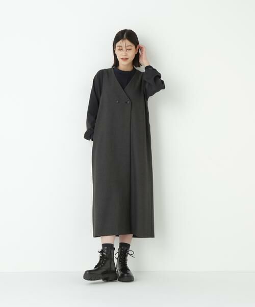 human woman / ヒューマンウーマン カットソー | ◆ポンチ異素材ドッキングプルオーバー | 詳細3