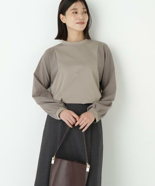 human woman / ヒューマンウーマン カットソー | ◆ポンチ異素材ドッキングプルオーバー | 詳細8