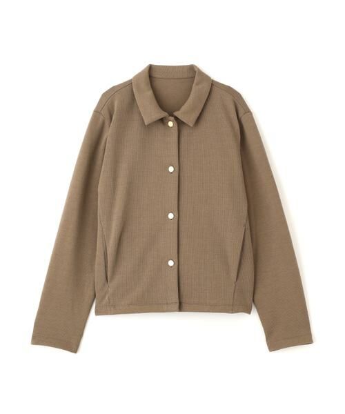 human woman / ヒューマンウーマン カットソー | ◆リブダンボールニットステンカラーカーディガン | 詳細1