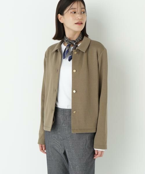 human woman / ヒューマンウーマン カットソー | ◆リブダンボールニットステンカラーカーディガン | 詳細2