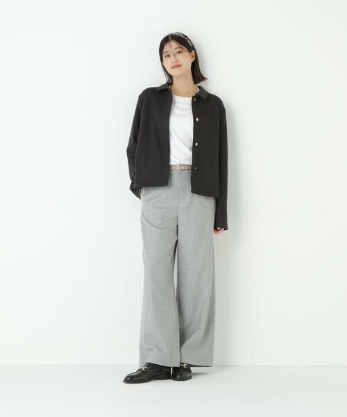 human woman / ヒューマンウーマン カットソー | ◆リブダンボールニットステンカラーカーディガン | 詳細9