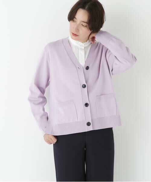 human woman / ヒューマンウーマン ニット・セーター | ◆ハイゲージプレーティングＶネックカーディガン | 詳細7