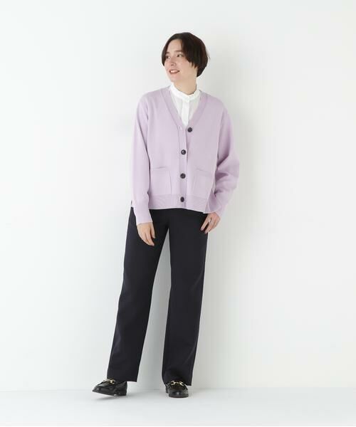 human woman / ヒューマンウーマン ニット・セーター | ◆ハイゲージプレーティングＶネックカーディガン | 詳細8