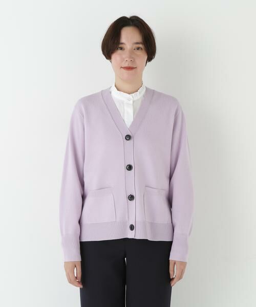 human woman / ヒューマンウーマン ニット・セーター | ◆ハイゲージプレーティングＶネックカーディガン | 詳細9