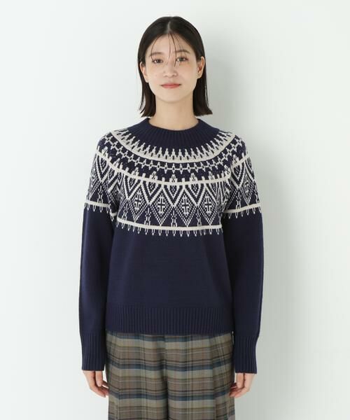 human woman / ヒューマンウーマン ニット・セーター | ◆ウールアクリル求心ジャカードプルオーバー | 詳細3