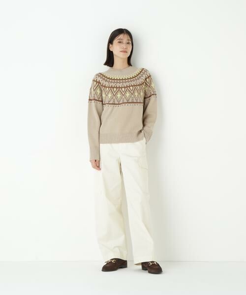 human woman / ヒューマンウーマン ニット・セーター | ◆ウールアクリル求心ジャカードプルオーバー | 詳細7