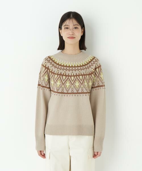 human woman / ヒューマンウーマン ニット・セーター | ◆ウールアクリル求心ジャカードプルオーバー | 詳細8
