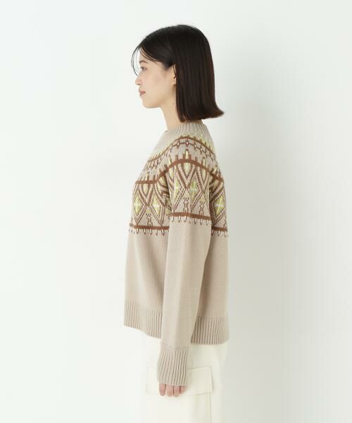 human woman / ヒューマンウーマン ニット・セーター | ◆ウールアクリル求心ジャカードプルオーバー | 詳細9