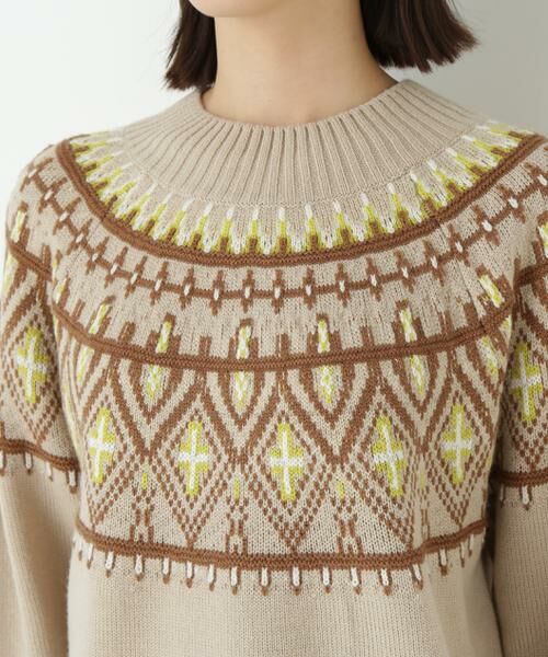 human woman / ヒューマンウーマン ニット・セーター | ◆ウールアクリル求心ジャカードプルオーバー | 詳細11