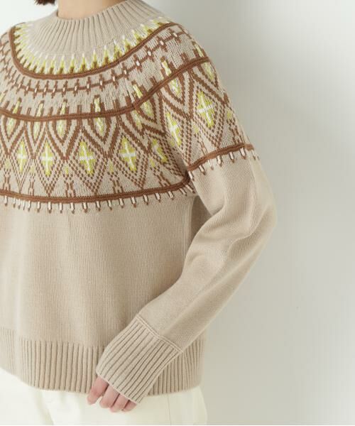 human woman / ヒューマンウーマン ニット・セーター | ◆ウールアクリル求心ジャカードプルオーバー | 詳細12