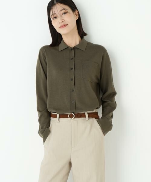 human woman / ヒューマンウーマン ニット・セーター | ◆クリアウール混ニットシャツ | 詳細7