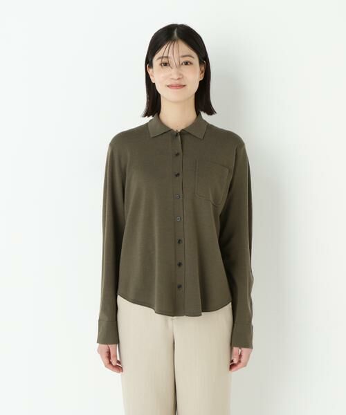 human woman / ヒューマンウーマン ニット・セーター | ◆クリアウール混ニットシャツ | 詳細9