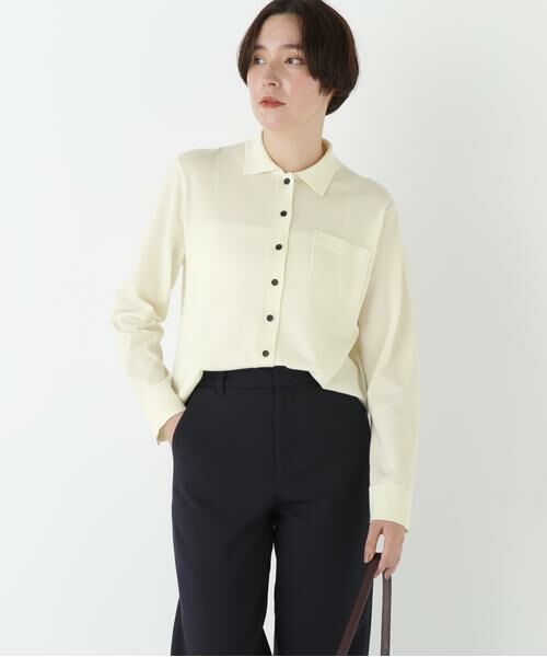 human woman / ヒューマンウーマン ニット・セーター | ◆クリアウール混ニットシャツ | 詳細13