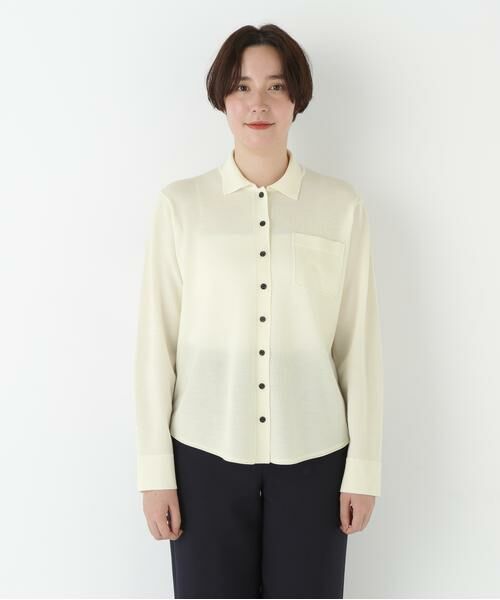 human woman / ヒューマンウーマン ニット・セーター | ◆クリアウール混ニットシャツ | 詳細15