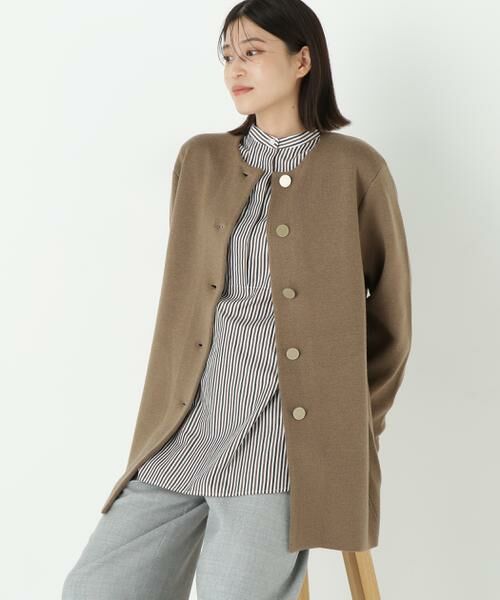 human woman / ヒューマンウーマン アウター | ◆接結ニットコート | 詳細7