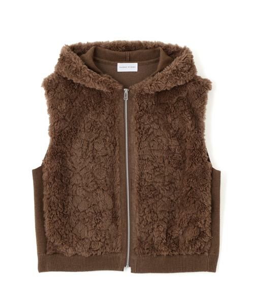 human woman / ヒューマンウーマン アウター | ◆フェイクファージップアップフードベスト | 詳細1