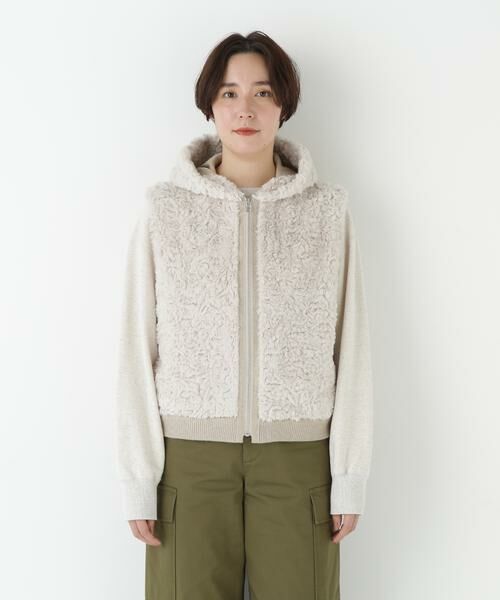 human woman / ヒューマンウーマン アウター | ◆フェイクファージップアップフードベスト | 詳細10