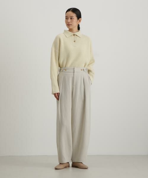 human woman/ヒューマンウーマン ウール麻カシドスパンツ エクリュ1 Ｍ