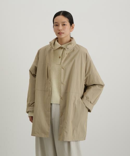 human woman/ヒューマンウーマン リサイクルナイロン交織ポプリンブルゾン ベージュ Ｍ