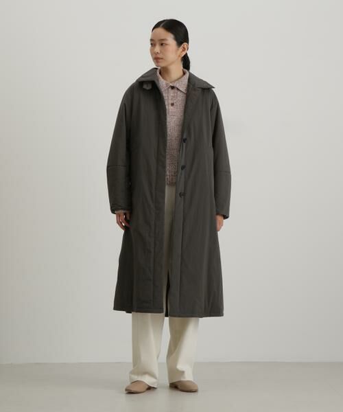 human woman/ヒューマンウーマン リサイクルナイロン交織ポプリンコート チャコール1 M human woman/ヒューマンウーマン リサイクルナイロン交織ポプリンコート チャコール1 M