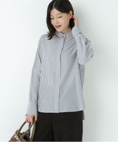 human woman / ヒューマンウーマン シャツ・ブラウス | ストライプローンハイネックシャツ