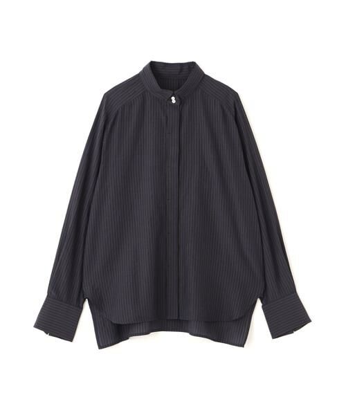 human woman / ヒューマンウーマン シャツ・ブラウス | ストライプローンハイネックシャツ | 詳細1