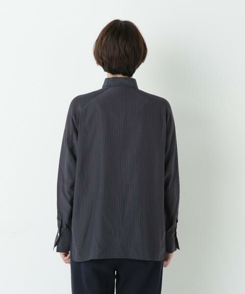 human woman / ヒューマンウーマン シャツ・ブラウス | ストライプローンハイネックシャツ | 詳細4