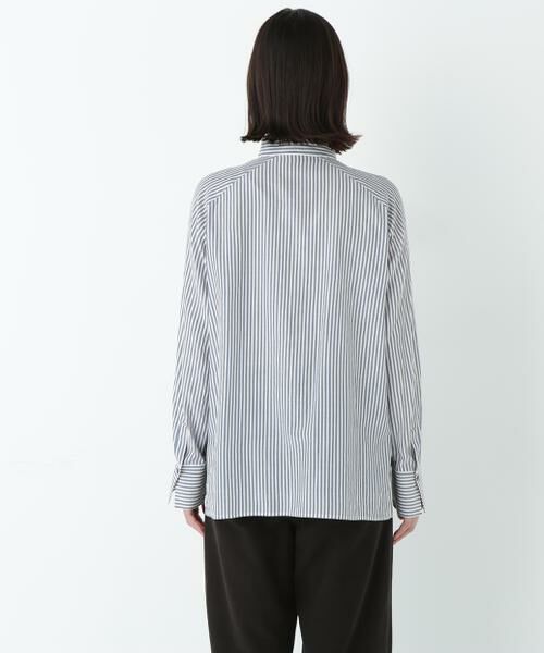 human woman / ヒューマンウーマン シャツ・ブラウス | ストライプローンハイネックシャツ | 詳細11