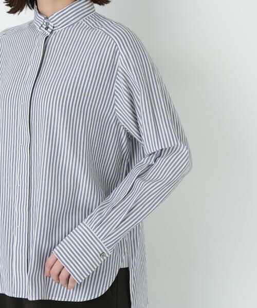 human woman / ヒューマンウーマン シャツ・ブラウス | ストライプローンハイネックシャツ | 詳細13