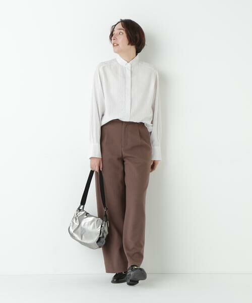 human woman / ヒューマンウーマン シャツ・ブラウス | ストライプローンハイネックシャツ | 詳細18