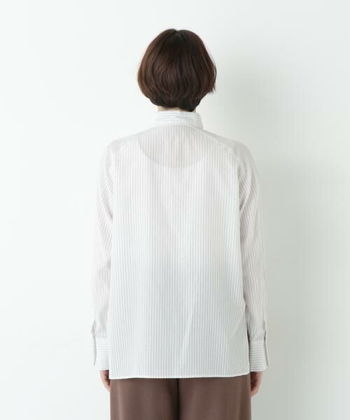 human woman / ヒューマンウーマン シャツ・ブラウス | ストライプローンハイネックシャツ | 詳細20