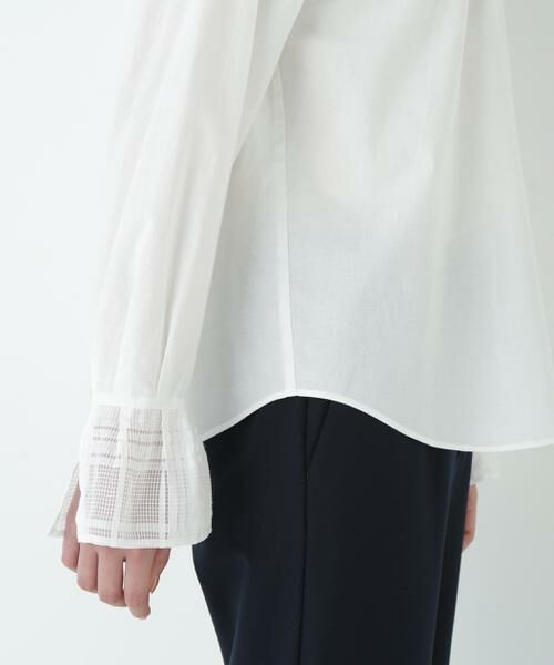 human woman / ヒューマンウーマン シャツ・ブラウス | 袖チェックジャガードブラウス | 詳細10