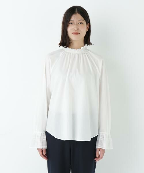 human woman / ヒューマンウーマン シャツ・ブラウス | 袖チェックジャガードブラウス | 詳細4