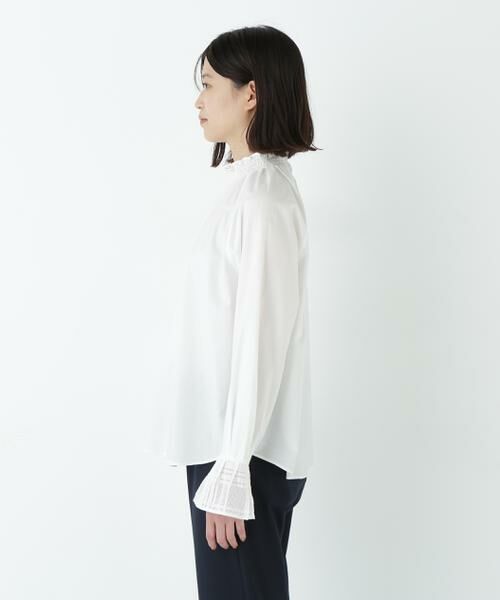 human woman / ヒューマンウーマン シャツ・ブラウス | 袖チェックジャガードブラウス | 詳細5