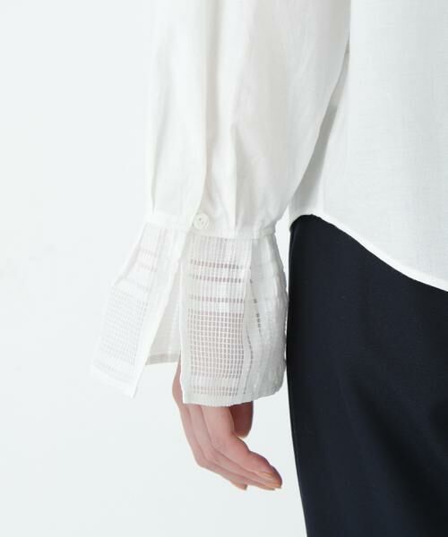 human woman / ヒューマンウーマン シャツ・ブラウス | 袖チェックジャガードブラウス | 詳細9