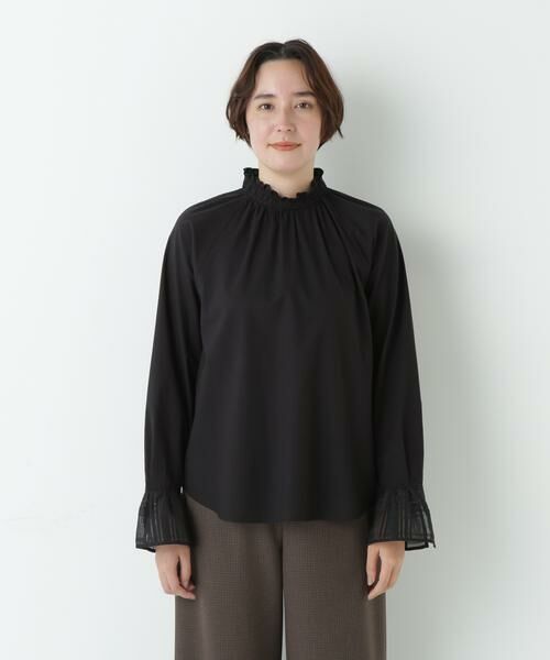 human woman / ヒューマンウーマン シャツ・ブラウス | 袖チェックジャガードブラウス | 詳細16