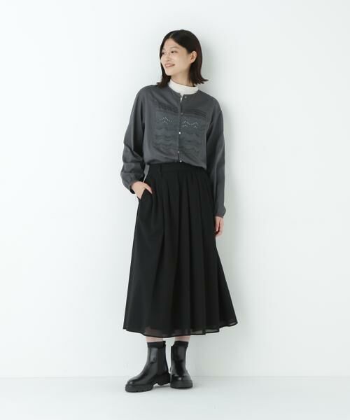 human woman / ヒューマンウーマン スカート | ＴＲ強撚トロタックフレア | 詳細18