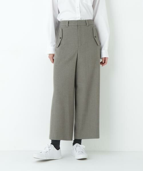 human woman/ヒューマンウーマン ◆TOPツイルガウチョパンツ カーキ S human woman/ヒューマンウーマン ◆TOPツイルガウチョパンツ カーキ S