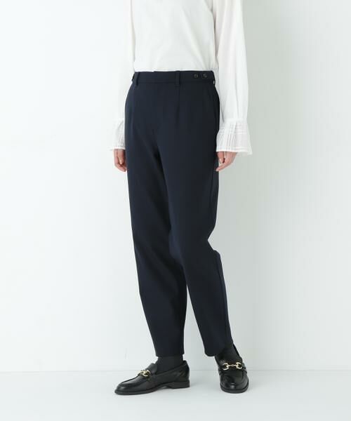 human woman/ヒューマンウーマン 裏起毛ストレートパンツ ネイビー L human woman/ヒューマンウーマン 裏起毛ストレートパンツ ネイビー L