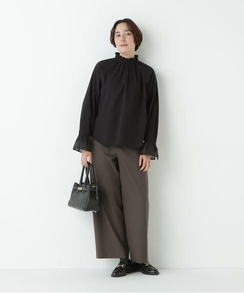 human woman / ヒューマンウーマン パンツ | ≪ウォーム素材≫裏起毛セミワイドパンツ | 詳細3